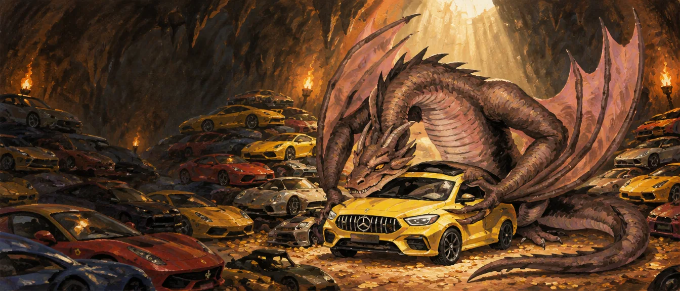 The hoard: a dragon's cave full of cars